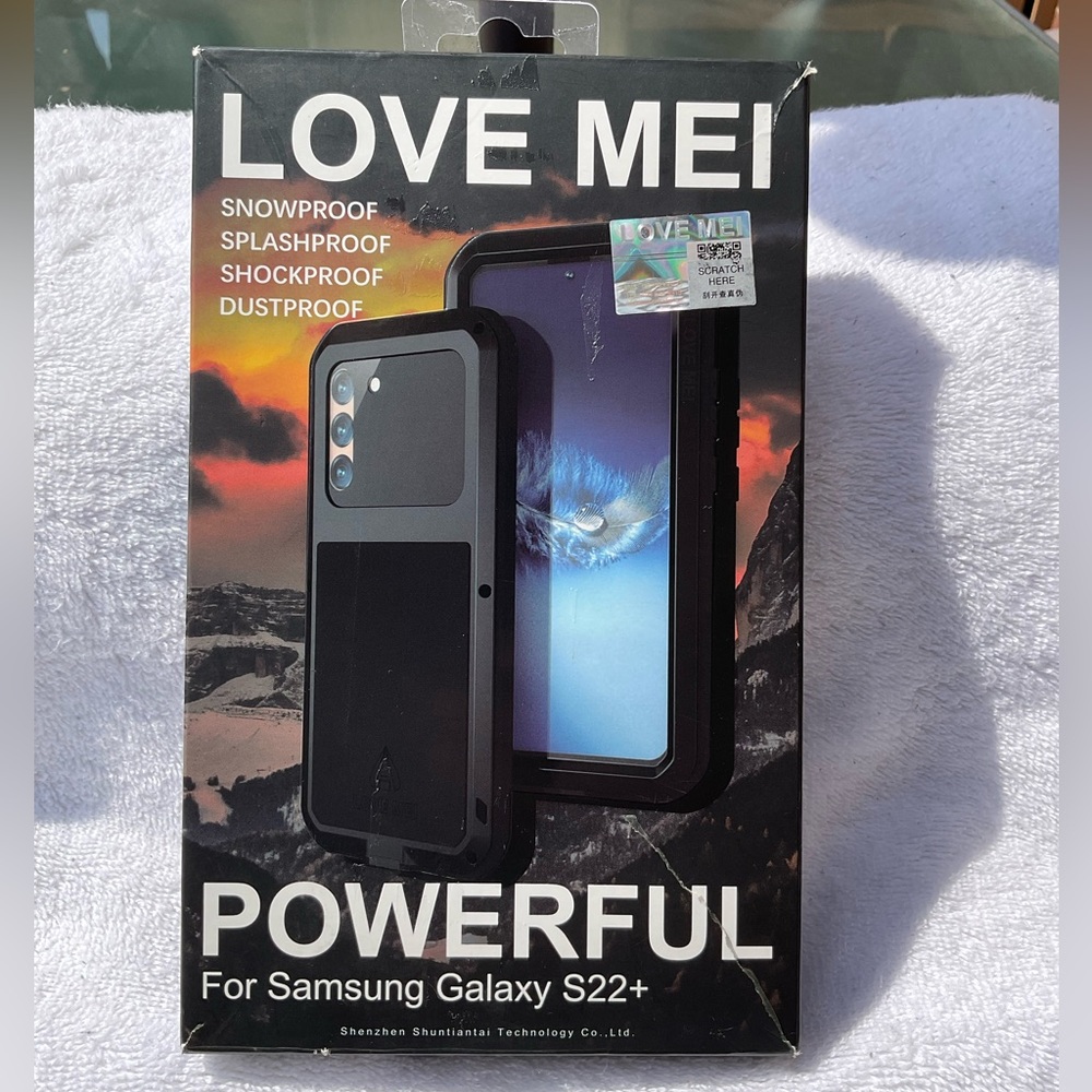 LOVE MEI Black Metal Aluminum Case Cover For Samsung Galaxy S22 Plus. New!